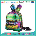 Rabbit rainbow color sequin backpack