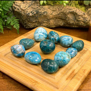 New Arrivals: 250g Blue Apatite Tumbled Stones - Bulk Natural Healing Gemstones