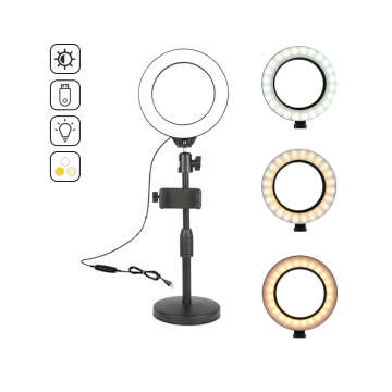 16cm Ring Light Selfie Tripod for 3200-5500K Lighting