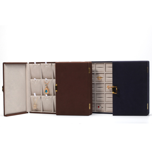 Custom Luxury Brown Microfiber Leather Jewelry Set Box