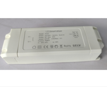 Smart LED Driver Compatible with Tuya App: Zigbee 3.0 Standard, AC 100-240V, 60W, 24VDC