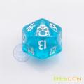 20 sides Customized logo engraved translucent polyhedral dice