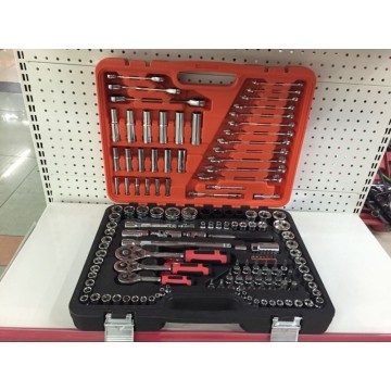 150 Pcs 1/4 1/2 3/8 socket ratchet wrench combination tool kit auto repair auto repair hardware tool Box kit