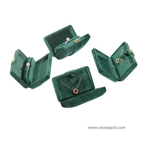 Custom logo Green Velvet Travel Storage Box