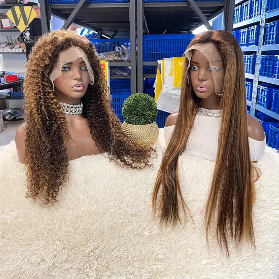 Bone Straight Human Hair Pre Pluck Lace Wig, P4/27 Raw Indian Cuticle Aligned Hair Lace Frontal Wig Human Hair Lace Front