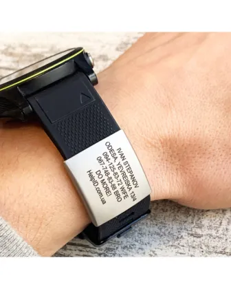 Smart Watch with Custom Medical Emergency Information Tag