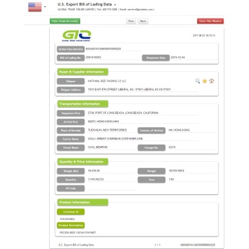 Frozen Beef USA Exportação de dados alfandegários