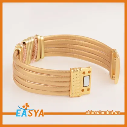 Well Handmade Jewelry Multi Leather Yellow Bracelet