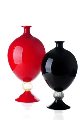 Glass Craft Black Art Colored Glass Vase D460mm * H80mm * T460mm