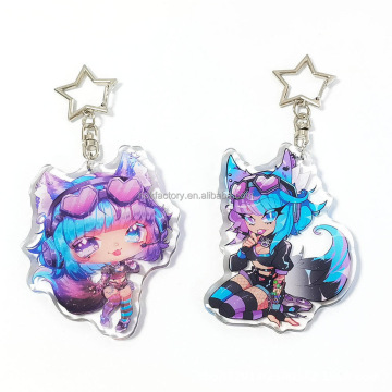 Benutzerdefinierte Design Lasergeschnittene Kunststoff -DIY -Anime -Glitzer -Schlüsselbund -Acrylzauber