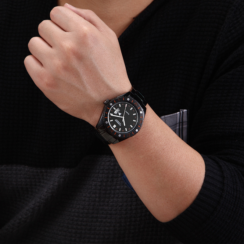 Business Quartz Watch Stainless Steel Band Men Gift 