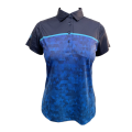 Ladies knit digital print Polo shirt