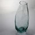 Green Irregularly Shaped Recycled Glass Vase With Bubble