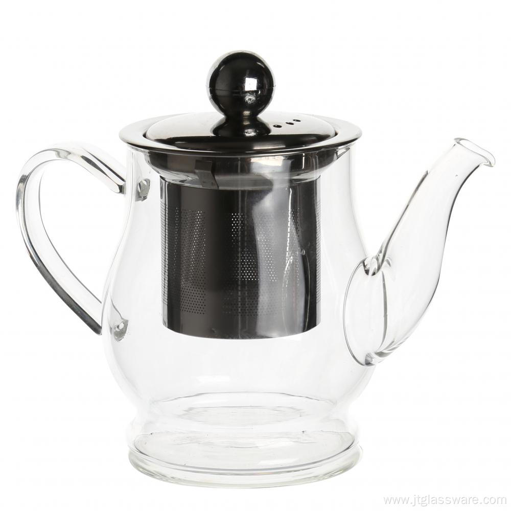 Hand Blown Pyrex Glass Teapot with Filter