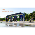 Customizable Smart Bus Shelter with LCD Display and Solar Power
