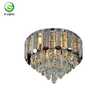 Modern stainless steel luxury K9 crystal led chandelier