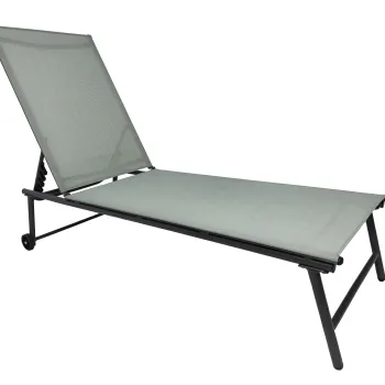 Outdoor KD Folding Chaise Lounge Chair - Detachable Sunbed with Wheels for Pool Patio and Hotel