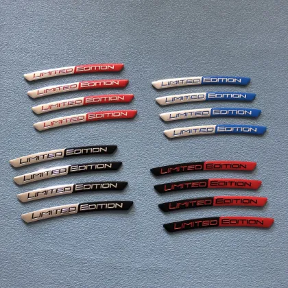 Aluminum Limited Edition Car Badge Wheel Brow Emblems - 4 Pieces/Set