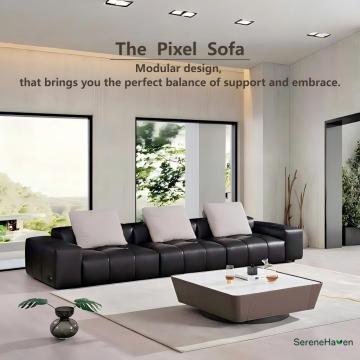 Divano componibile in pelle di lusso per la vita moderna