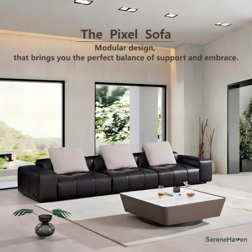 Divano componibile in pelle di lusso per la vita moderna