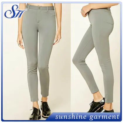 Wholesale ladies stretch sweat pants solid leggings