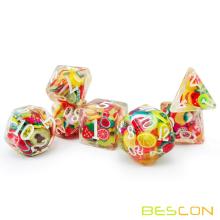 Набор многогранных кубиков Bescon Fruit, набор из 7 кубиков для новинок для RPG