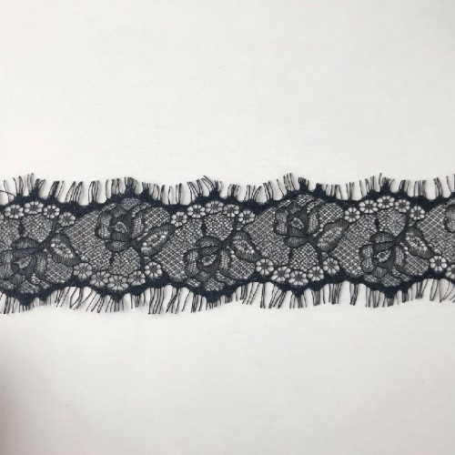 Black Nylon Eyelash Lace Trim