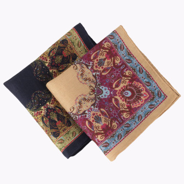 Wholesale 100% Linen Paisley Handkerchiefs from Italian Factory