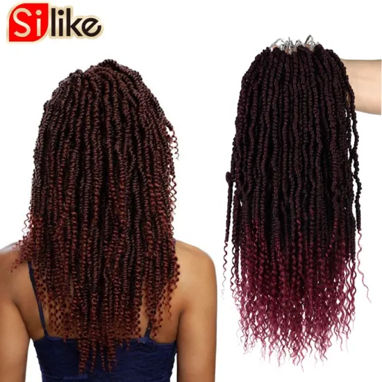 Crochet Braids Fiber Pre looped Fluffy Twists Braiding Hair Bulk Passion Spring Twists Synthetic Crotchet Hair Extensions Ombre