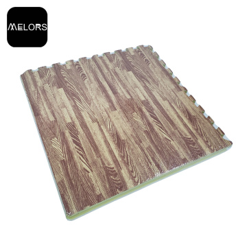 Wood-grian Print EVA Interlocking Foam Exercise Floor Mat