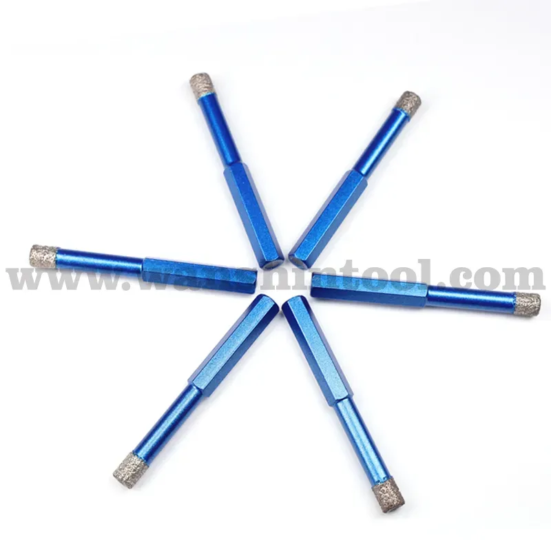 Diamond Hex Shank Vacuum Brazed Dry Tile Cutter Core HSS Drill Bit for Ceramic and Marble