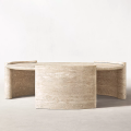 Tavolo da tè rotondo travertino tavolo di marmo in pietra