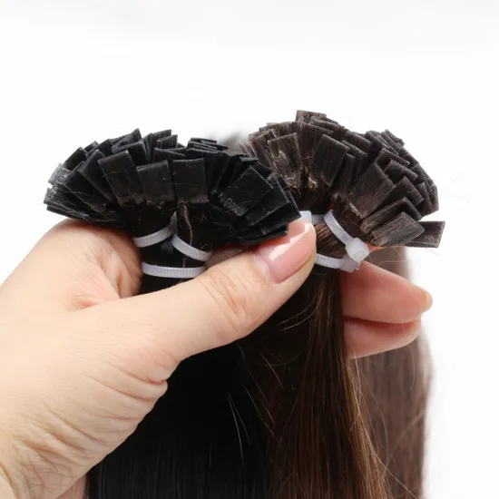 Soft  Brazilian Straight 100% velvet cuticle  Remy Human virgin human Hair shiny Flat bond extension Flat tip hair