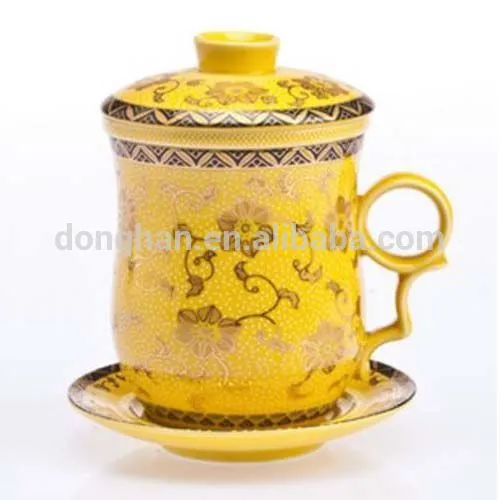 grazed porcelain Gold Plated Tea Set