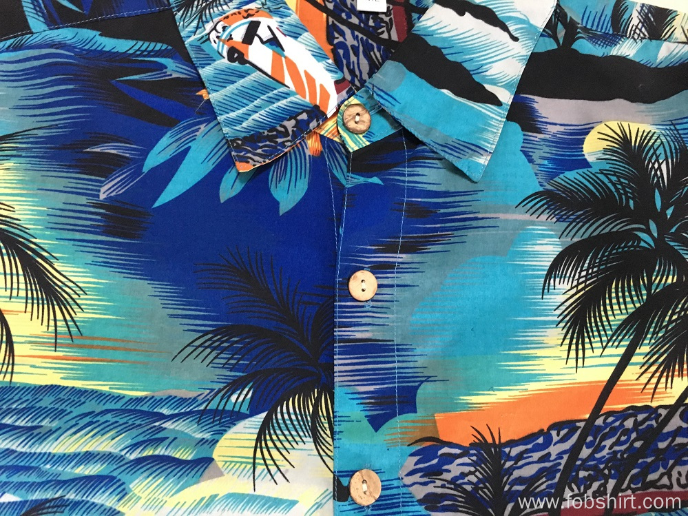 Polyester printing seaside hawaii shirt