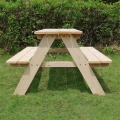 Mesa de picnic de madera para niños naturales para niños al aire libre