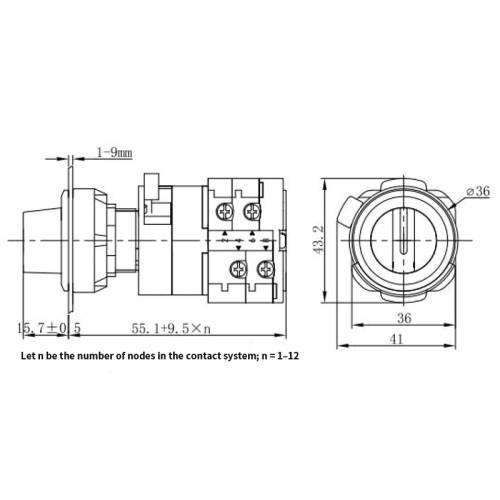 LW38D Flush‑mount Plate‑type Cam Switch