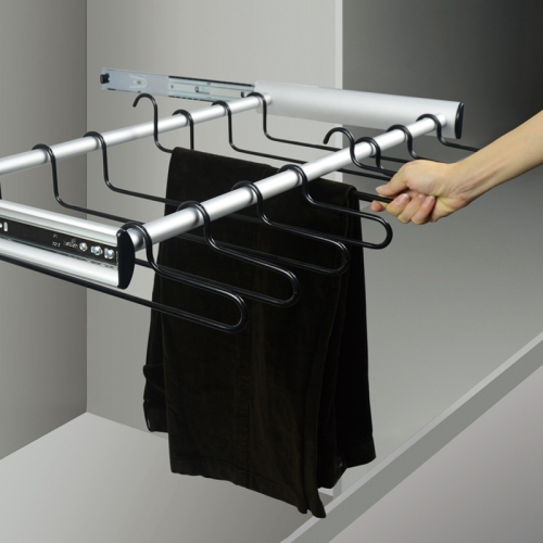 Wardrobe Closet Aluminum Pull out Steel Trousers Hangers Rack (117788900)