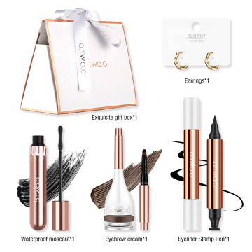 O.TWO.O Natural Eyebrow Stamp Shaping Kit with Free Earrings