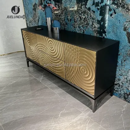 Modern Gold Wooden Metal Cupboard Designs for Bedrooms and Living Rooms with Drawers and Doors