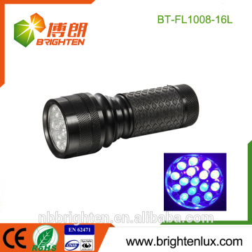Factory Supply OEM Aluminum Alloy Ultra Violet Pocket Dollor Checking 16Led Blacklight Power Handheld uv flashlight 365 nm