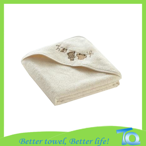 Eco Friendly Soft Bamboo Baby Embroidery Hooded Towel