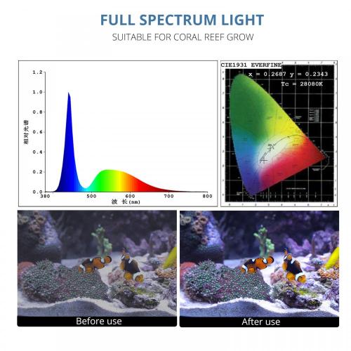 전체 스펙트럼 수족관 LED 산호초 조명 52W