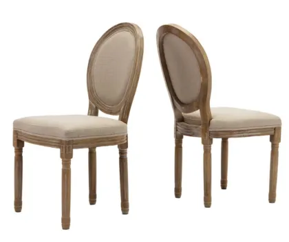 Beach Wedding Reception Setup with King Solid Wood Louis XVI Chairs