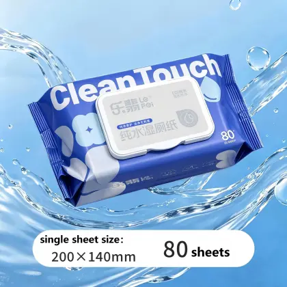 80ct Flushable Toilet Wipes, Antibacterial Fresh Wet Ones Wipes