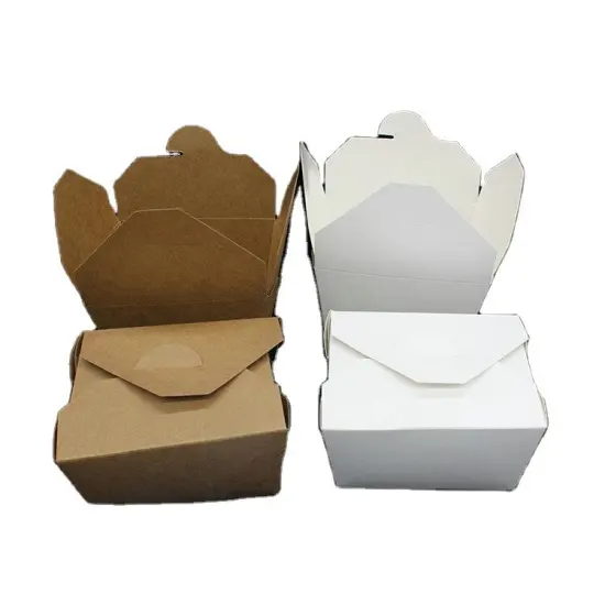 Kraft paper box disposable paper folding lunch box
