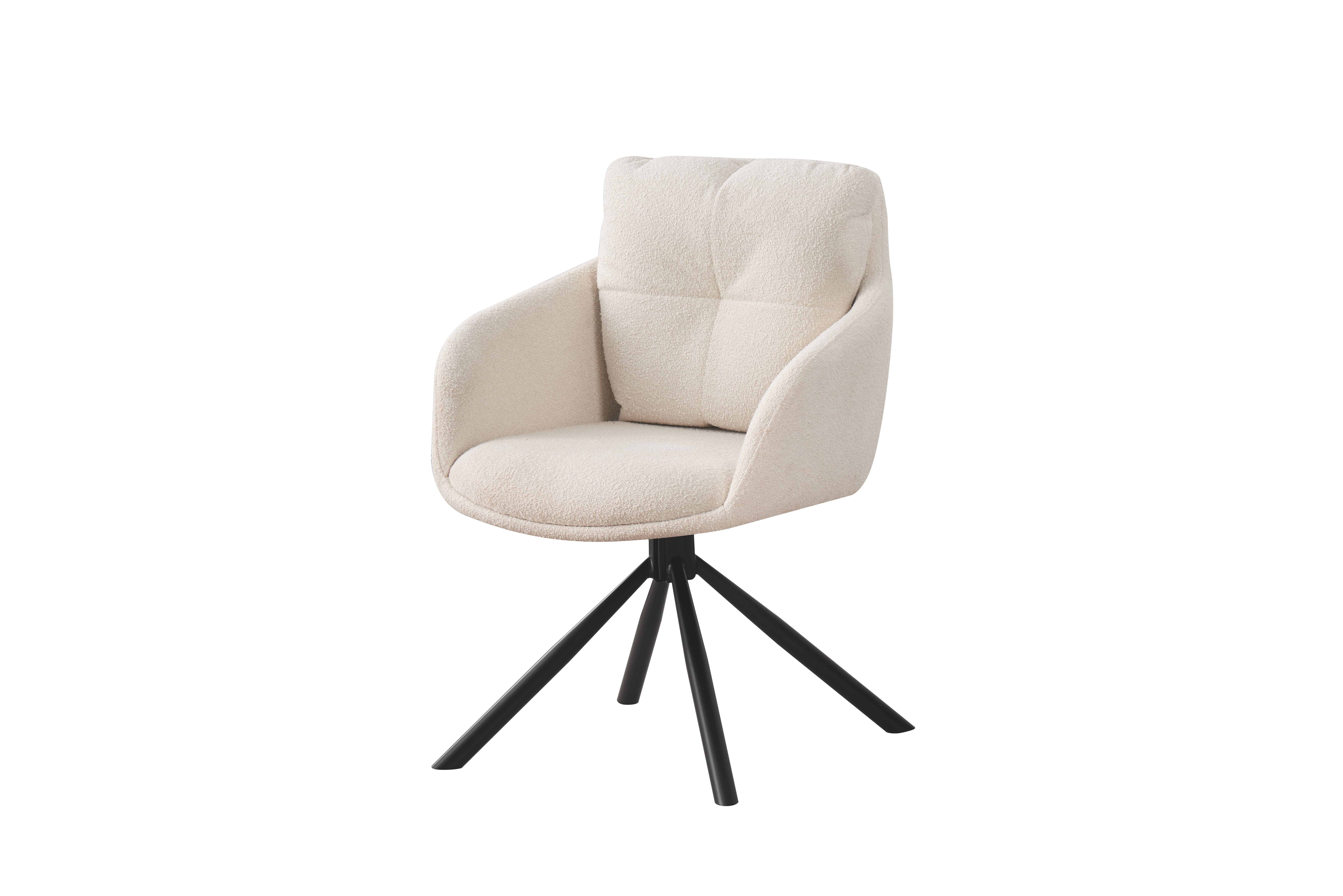 Silla giratoria de tela moderna con base de hierro resistente