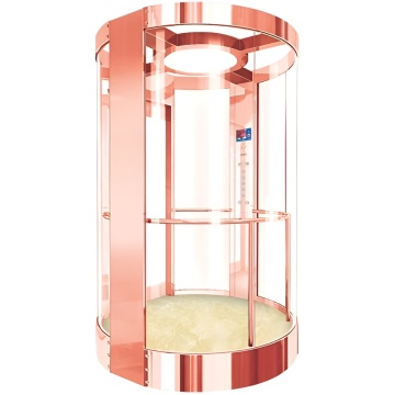 Rose Gold Glass Sightseeing Capsule Lifts Elevators