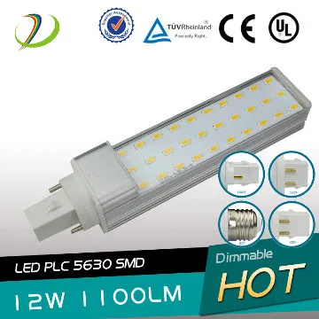 plc controller led display 5630SMD 4 pin G24 downLight PLC Bulb 12w