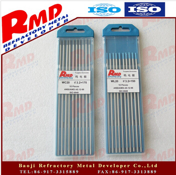 3.2x150mm WL20 tungsten welding electrodes